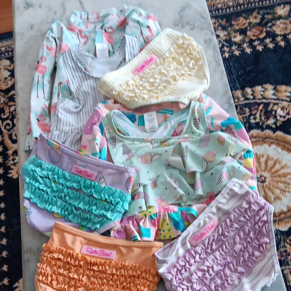 Ruffle Bloomer & Shirt Set with Ice Cream & Flamingo Prints Bundles